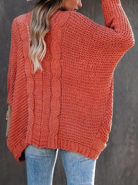 Pure Color Knitting Sweater Cardigan