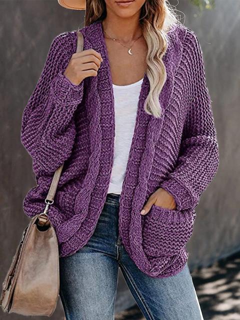 Pure Color Knitting Sweater Cardigan