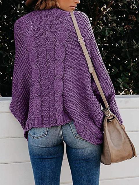 Pure Color Knitting Sweater Cardigan