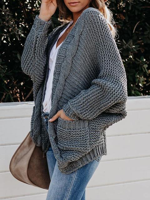 Pure Color Knitting Sweater Cardigan