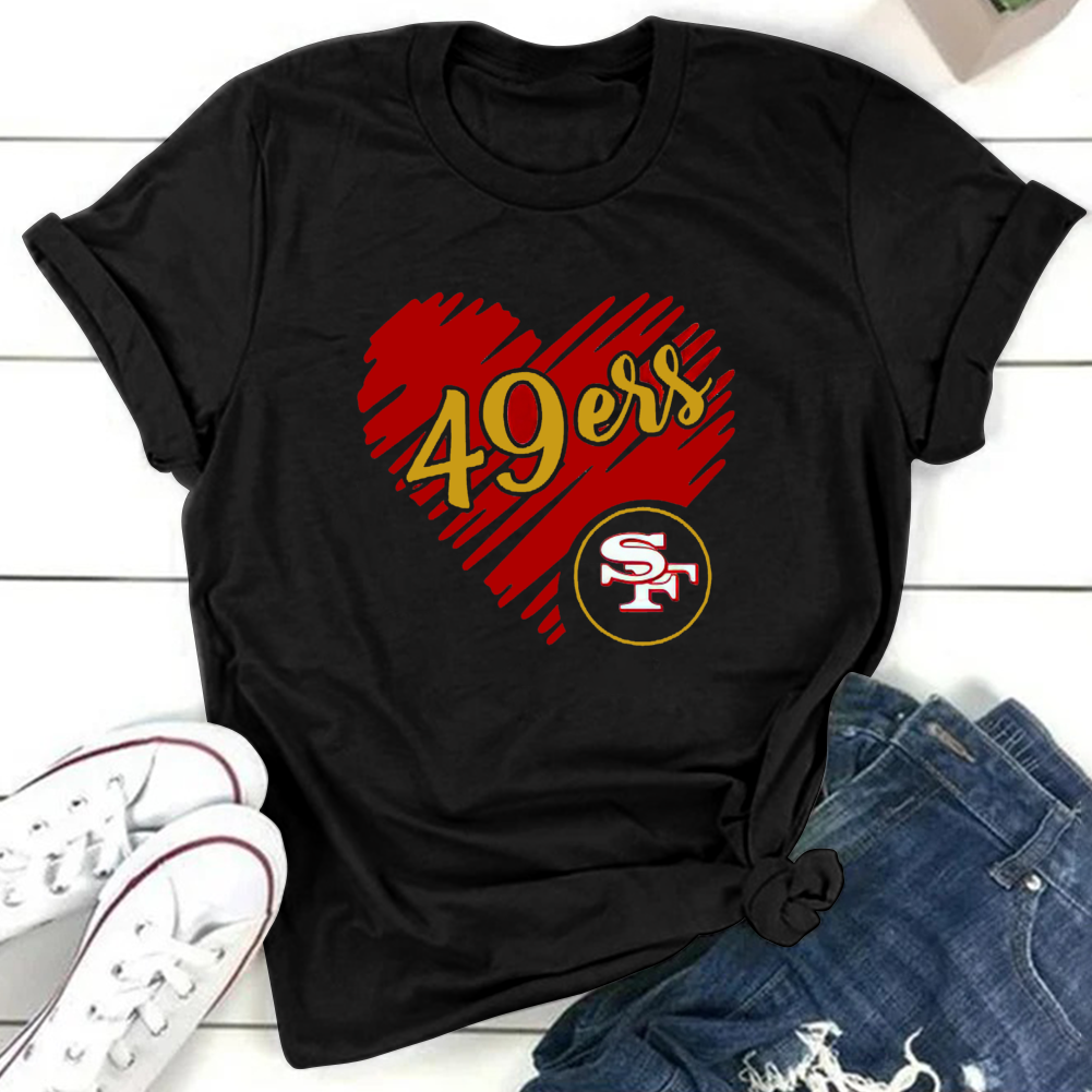 San Francisco 49ers Round Collar Short Sleeves Pure Cotton Printing T-Shirt