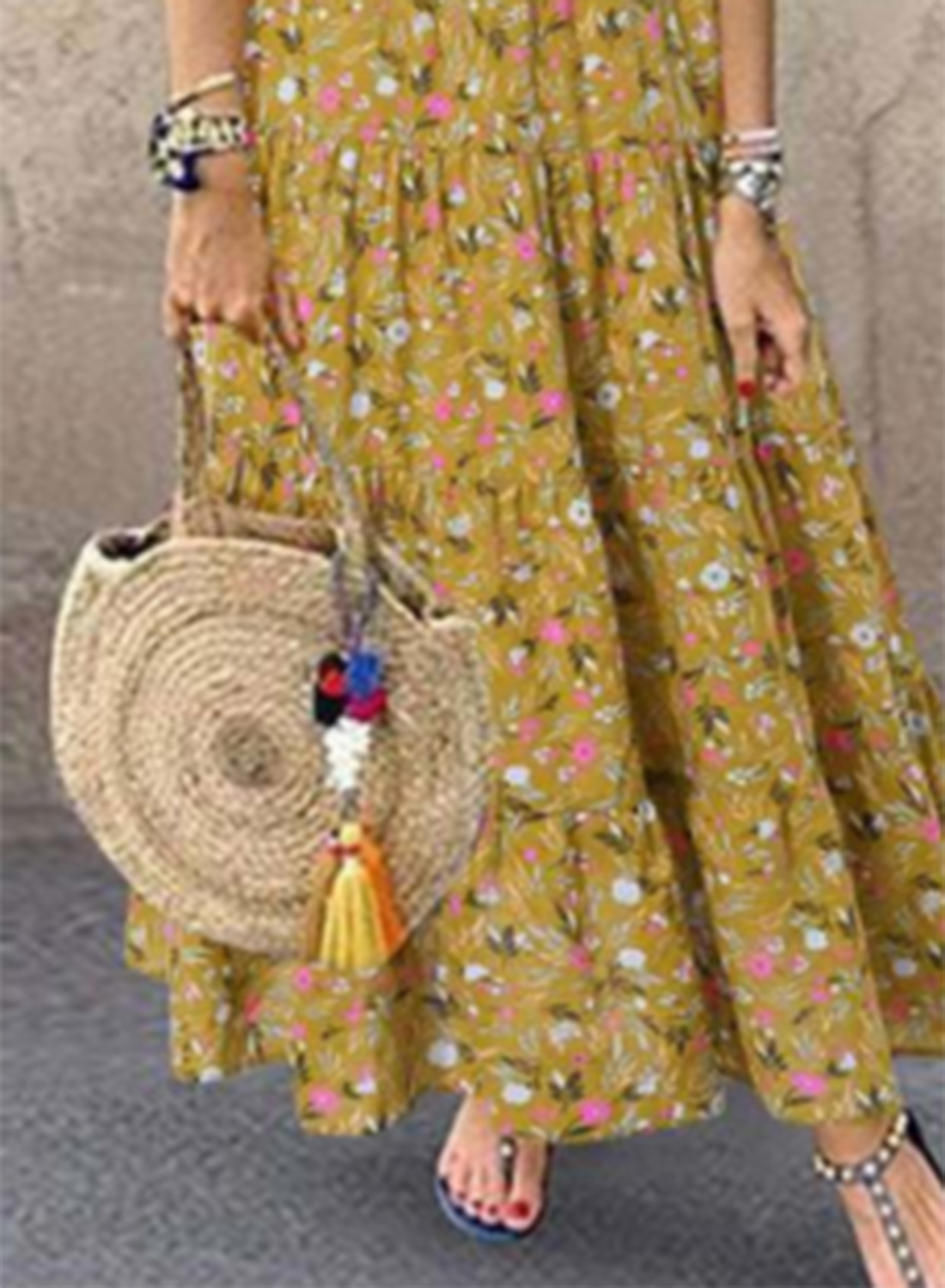 Women's Maxi Dresses A-line Floral Sleeveless Round Neck Daily Casual Maxi Dress