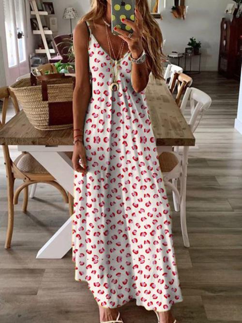 Women's Maxi Dresses Fashion Color Block Sleeveless Spaghetti Vacation Maxi Dress