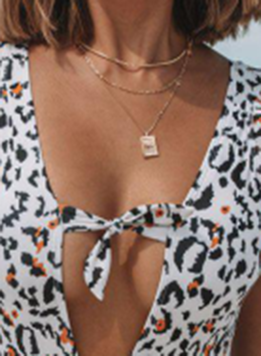 Women's One Piece Swimwear Leopard V Neck Knot One-Piece Swimsuits One-Piece Bathing Suits