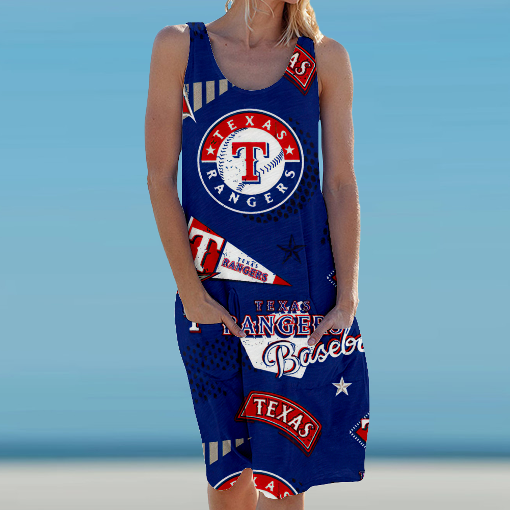 Texas Rangers Round Neck Sleeveless Dress Vest