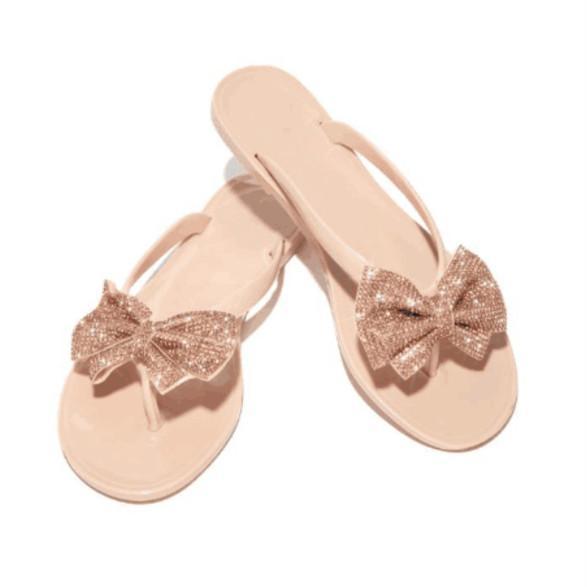 Solespairs Summer Daily Bow Simple Slippers