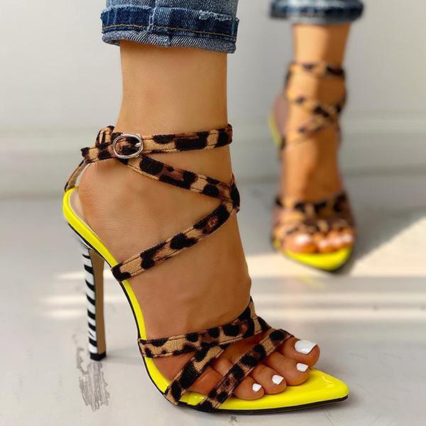 Solespairs Multi-Strap Crisscross Thin Heels