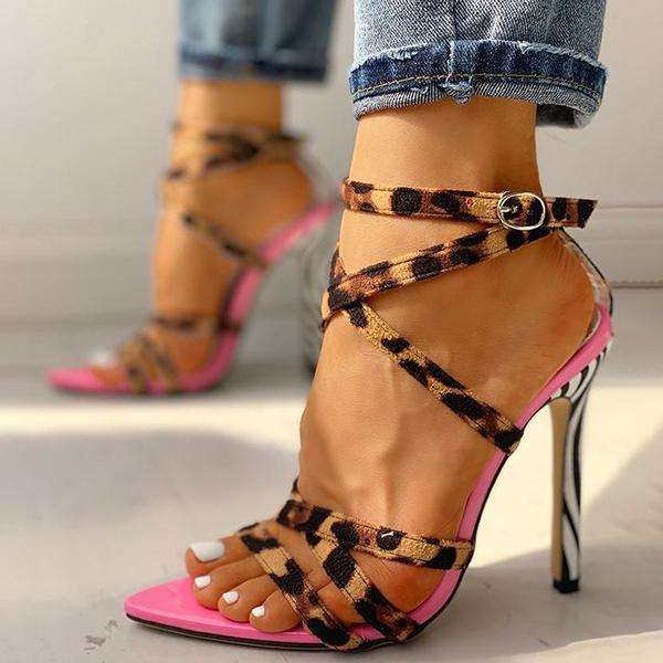 Solespairs Multi-Strap Crisscross Thin Heels