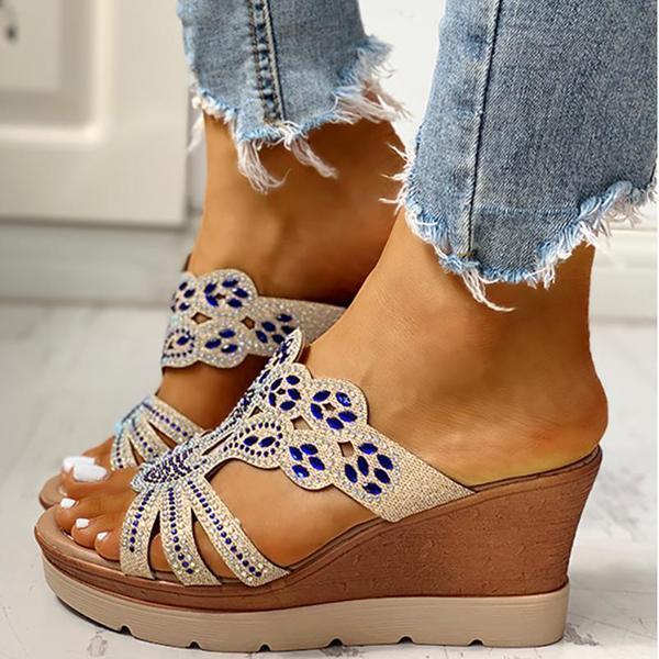 Solespairs Platform Wedge Casual Sandals