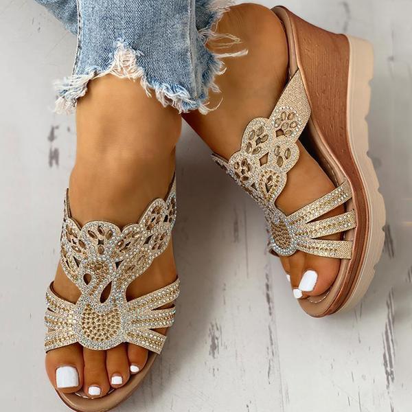 Solespairs Platform Wedge Casual Sandals