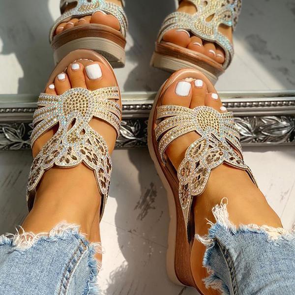 Solespairs Platform Wedge Casual Sandals