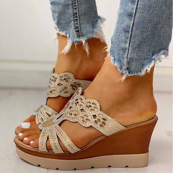 Solespairs Platform Wedge Casual Sandals