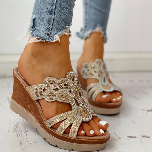 Solespairs Platform Wedge Casual Sandals