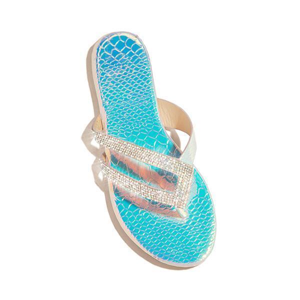 Solespairs Shiny Rainstone Casual Flip-flop Slippers