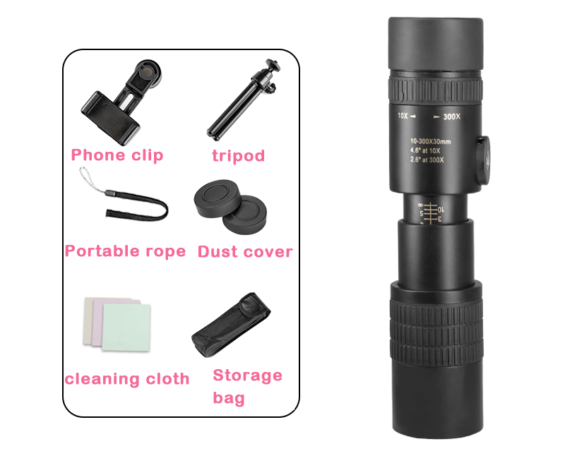 4K 10-300X30mm/10-300X40mm Super Telephoto Zoom Monocular Telescope (New Release)