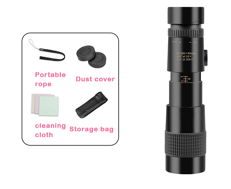 4K 10-300X30mm/10-300X40mm Super Telephoto Zoom Monocular Telescope (New Release)