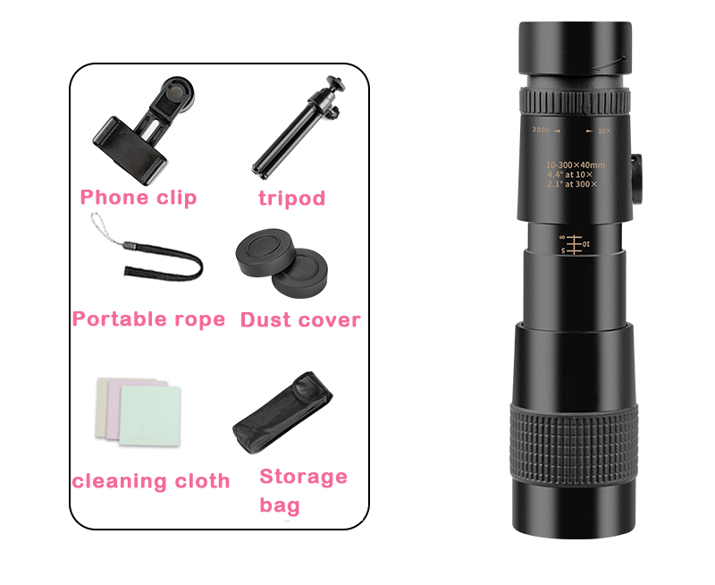 4K 10-300X30mm/10-300X40mm Super Telephoto Zoom Monocular Telescope (New Release)