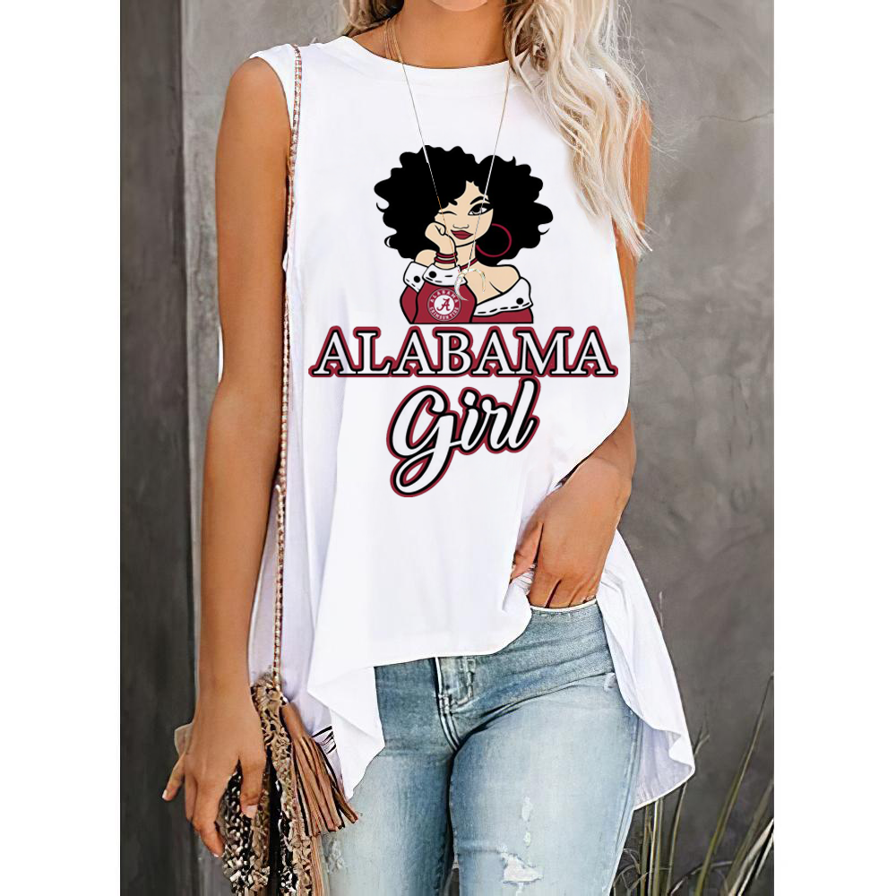 Alabama Crimson Tide Round Collar Short Sleeves Loose T-Shirt