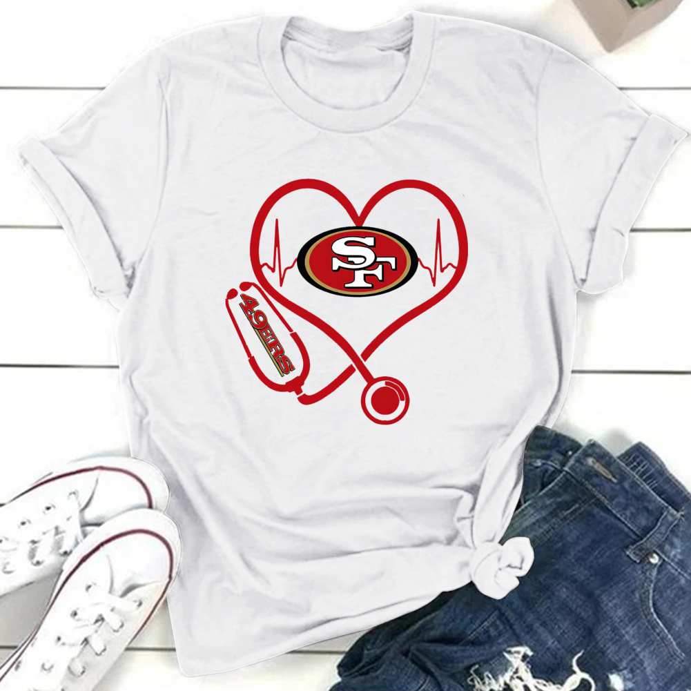 San Francisco 49ers Round Collar Short Sleeves Pure Cotton Printing T-Shirt