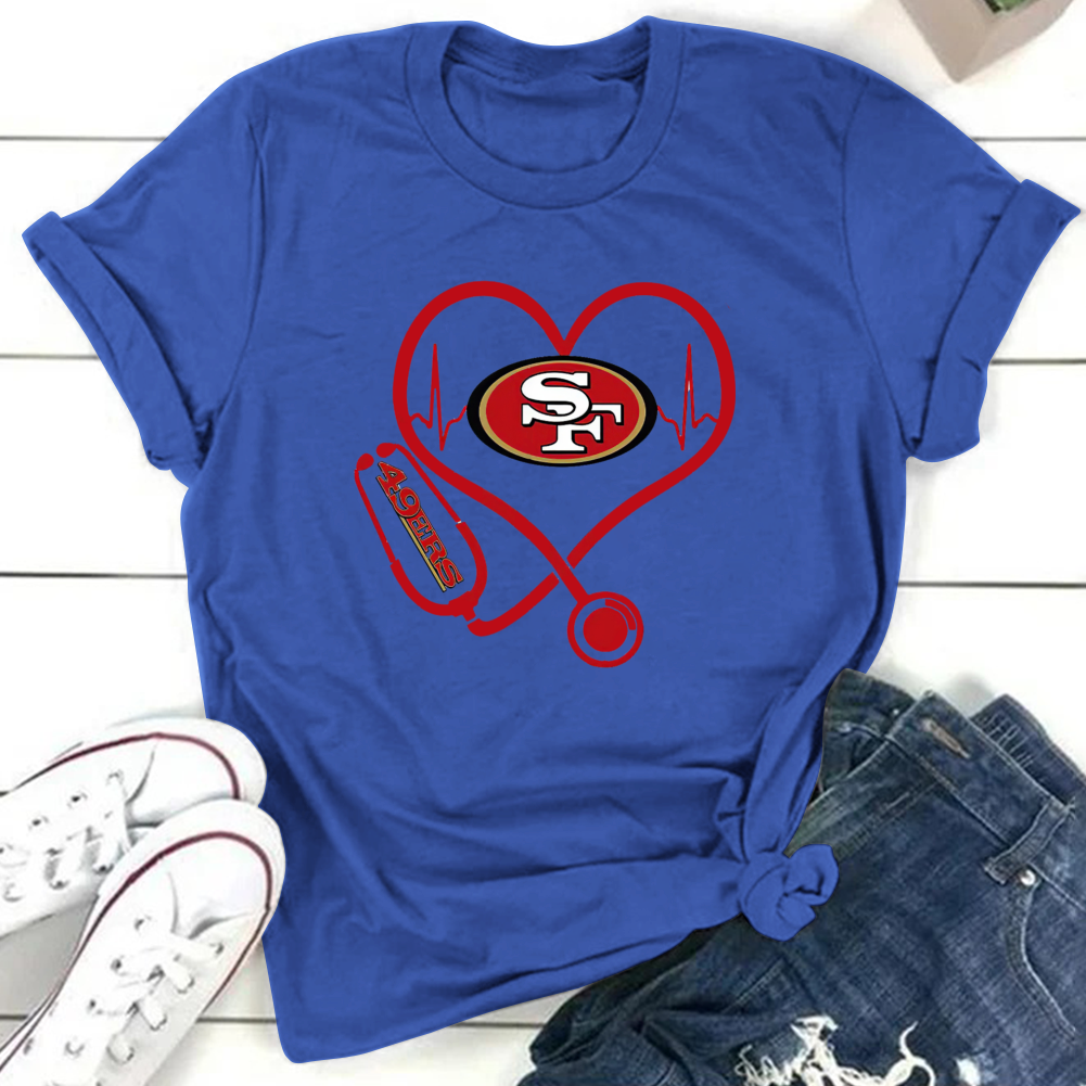 San Francisco 49ers Round Collar Short Sleeves Pure Cotton Printing T-Shirt