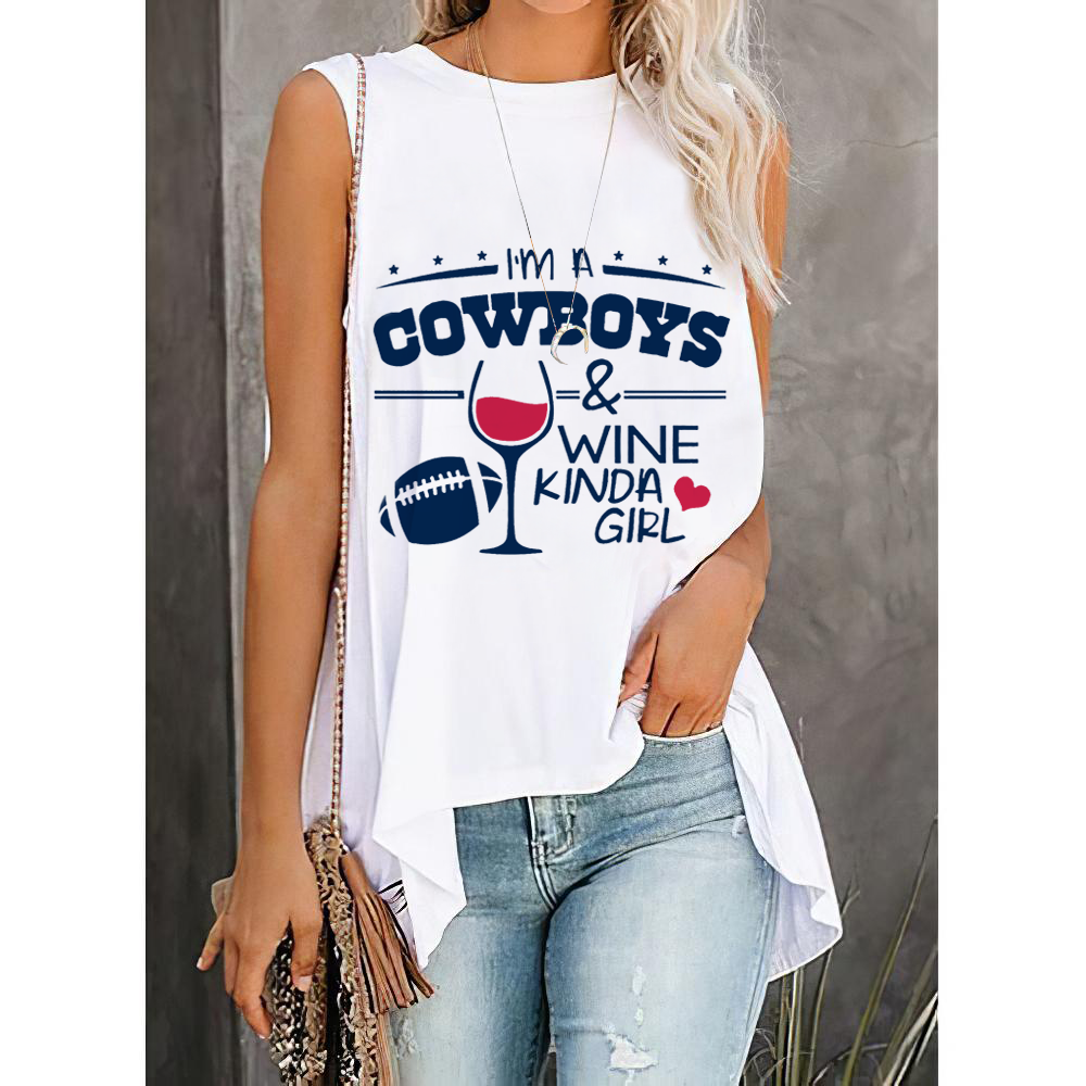 Dallas Cowboyss Round Collar Short Sleeves Loose T-Shirt