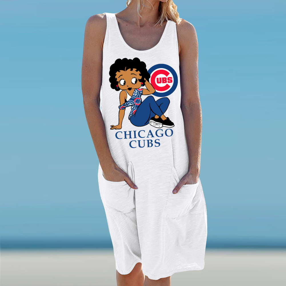 Chicago Cubs Round Neck Sleeveless Dress Vest