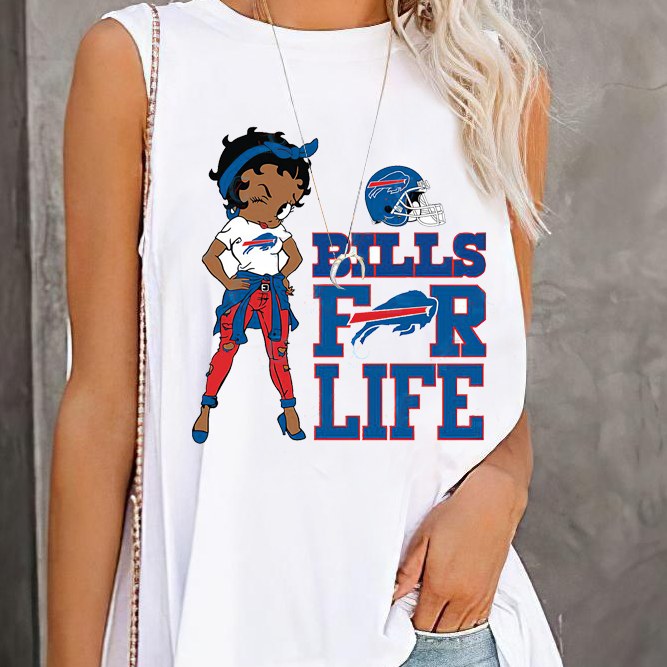 Buffalo Bills Round Collar Short Sleeves Loose T-Shirt