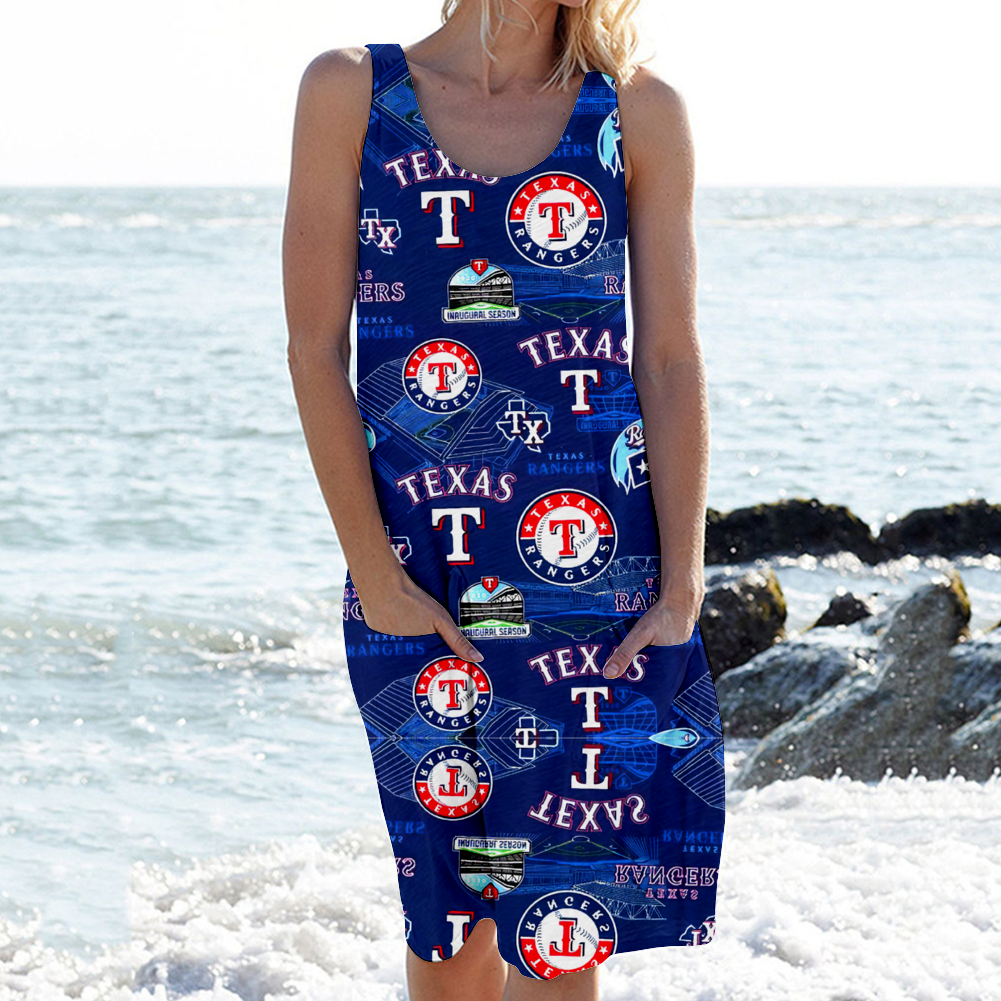 Texas Rangers Round Neck Sleeveless Dress Vest