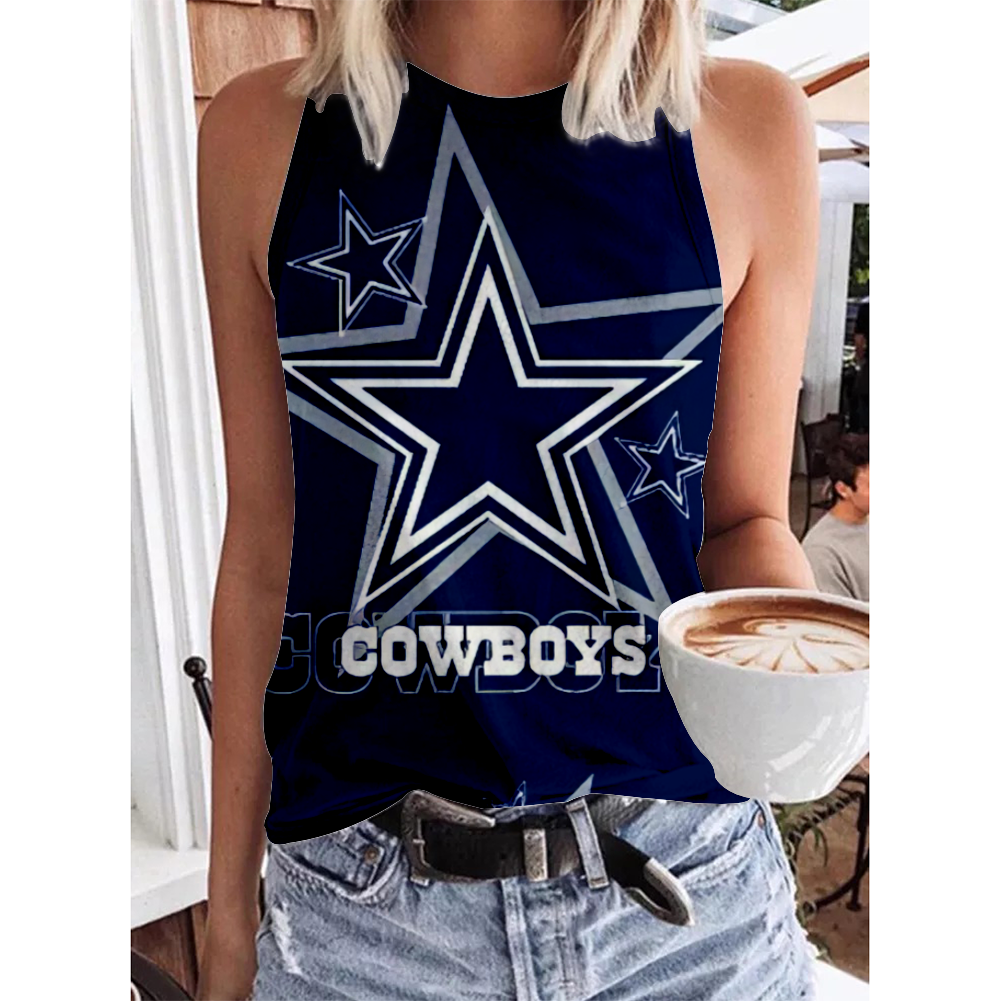 Dallas Cowboys Round-Necked Shows Off the Shoulder Vest