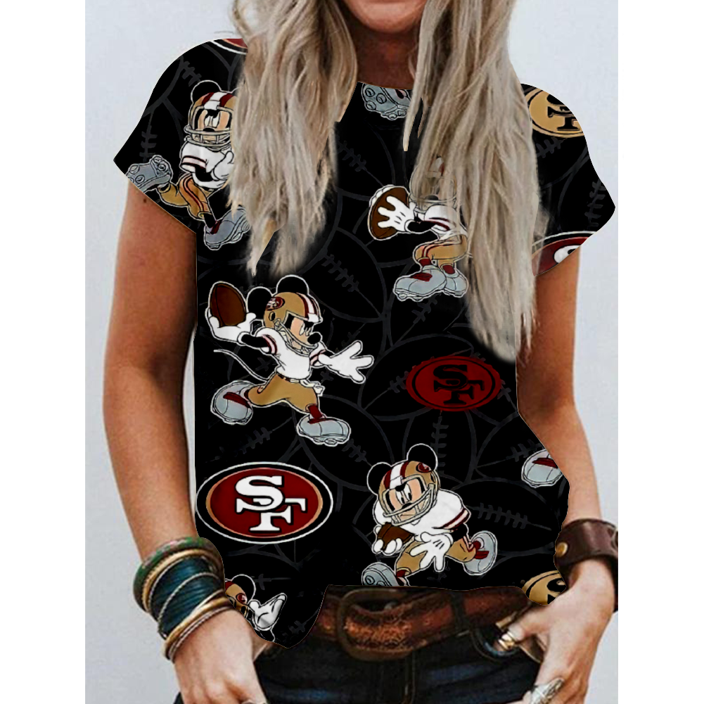 San Francisco 49ers Round Collar Short Sleeves Pure Cotton Printing T-Shirt