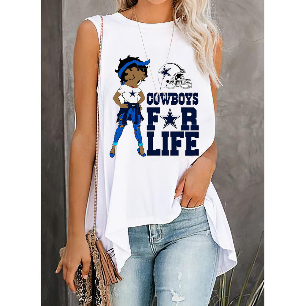 Dallas Cowboys Round Collar Short Sleeves Loose T-Shirt