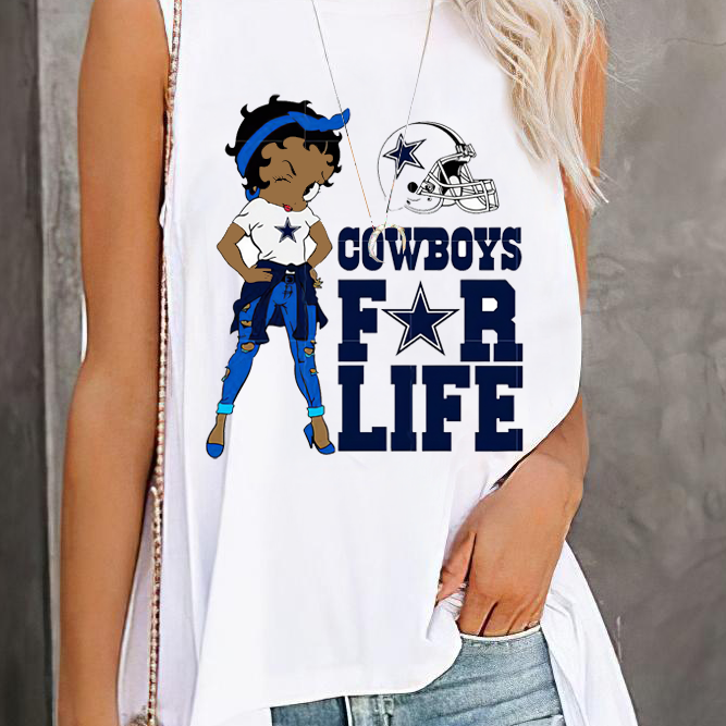 Dallas Cowboys Round Collar Short Sleeves Loose T-Shirt