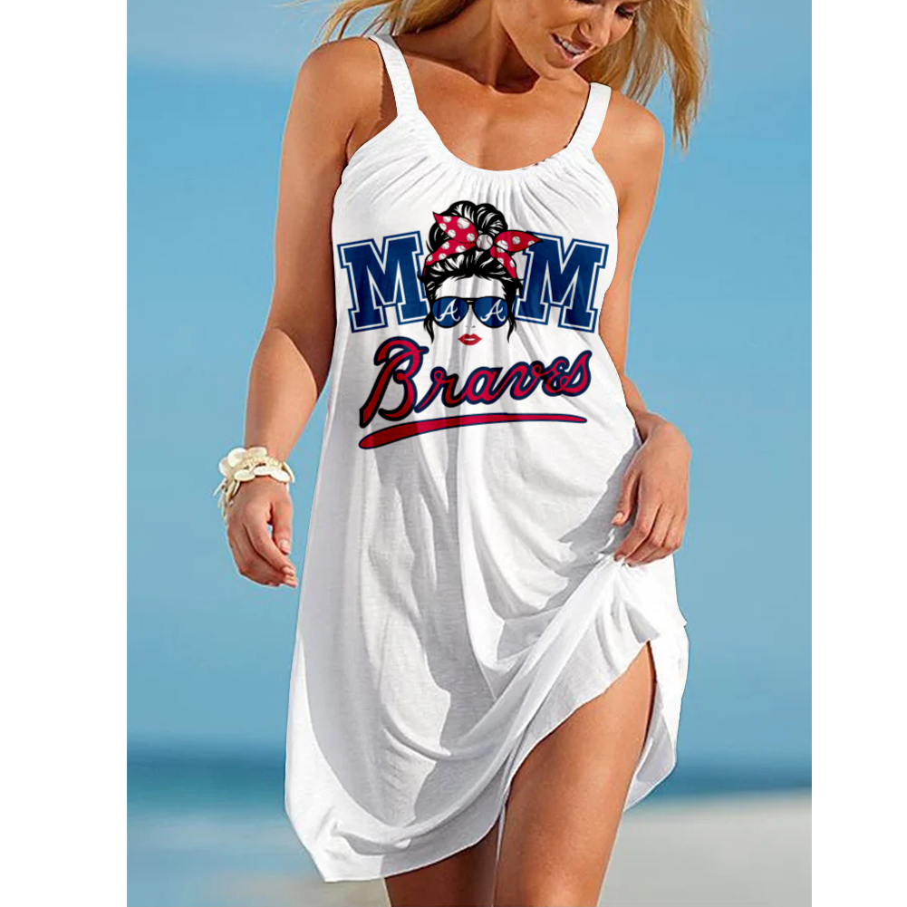 Atlanta Braves Loose Holiday Beach Print Dress