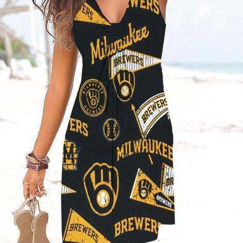 Team Beach Wind V-Neck Knotted Sundress