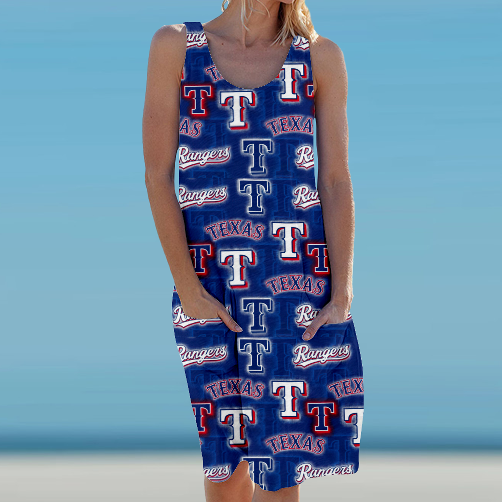 Texas Rangers Round Neck Sleeveless Dress Vest