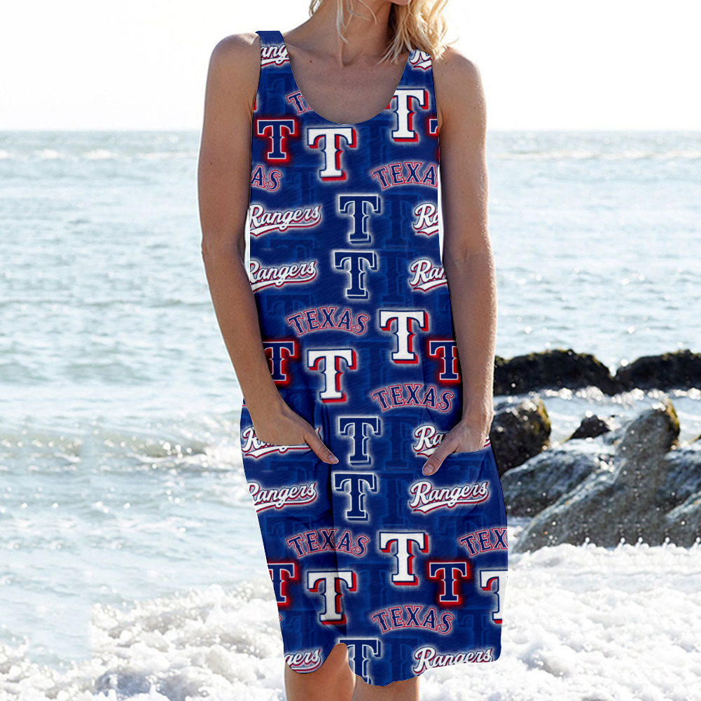 Texas Rangers Round Neck Sleeveless Dress Vest