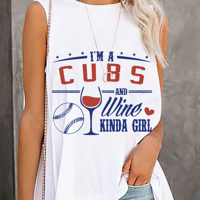 Chicago Cubs Round Collar Short Sleeves Loose T-Shirt